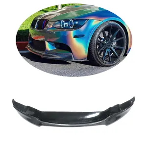 Bibir Bumper depan mobil, jenis V serat karbon asli bibir Spoiler depan untuk BMW M3 E90 E92 E93 2008-2012