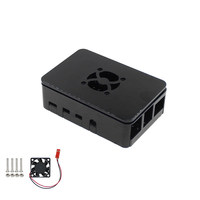 Boîtier de protection noir en ABS avec ventilateur pour Raspberry Pi 4B