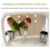 Cage de transport portable en acrylique pour perroquets avec mangeoire et perchoir, sac de transport respirant pour l'extérieur pour perruches et agapornis