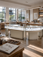Vitrine Commerciale OEM ODM en Métal et Bois pour Bijoux, avec Verre Trempé et Éclairage LED, Taille Personnalisée, Vente en Gros