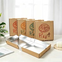 Boîtes à pizza en papier kraft ondulé doublées de papier aluminium, tailles 7-12 pouces, emballages alimentaires jetables, cartons à emporter - directement de l'usine
