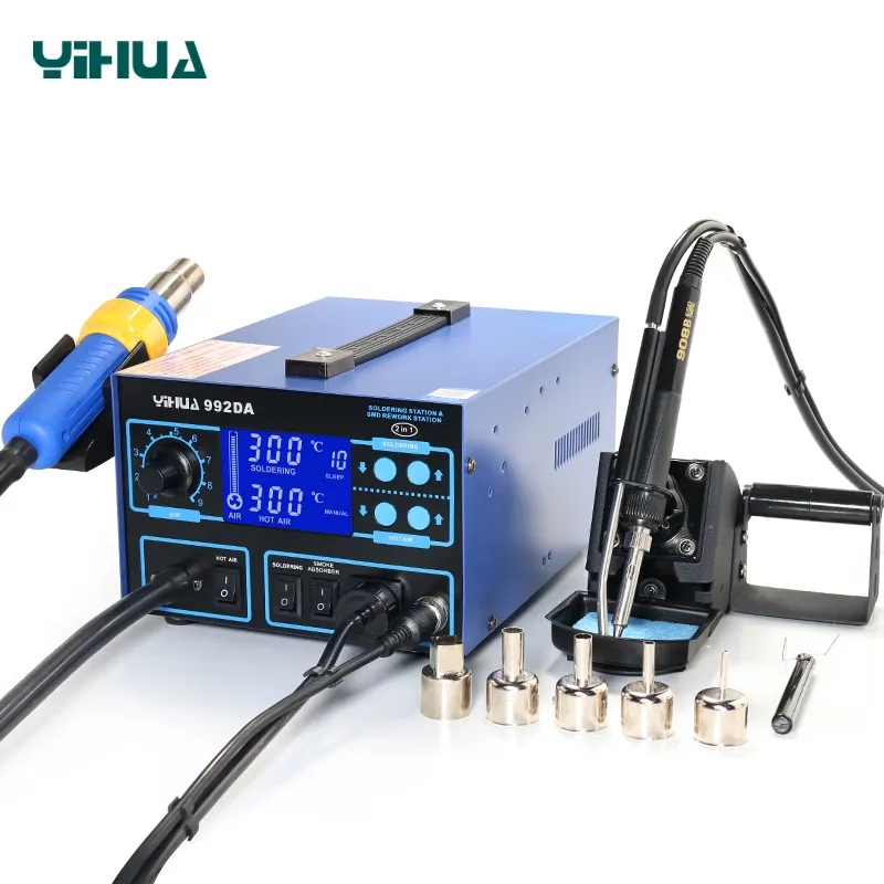 YIHUA 992DA Rework Station hot air gun soldering iron smoke absorber soldering station