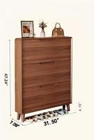Nouvelle Armoire à Chaussures Moderne en Bois Ultra-Mince, Murale, pour Entrée et Couloir, Meuble Intégré, Pliable pour 11 Paires