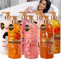 TWG RTS Vente en gros en stock 1000ml VC Gel douche exfoliant au curcuma Nettoyant hydratant éclaircissant pour le corps