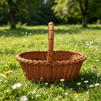 Panier en rotin PP tressé à la main de forme ovale avec poignée – Rangement durable pour jouets pour filles et garçons – Offre spéciale