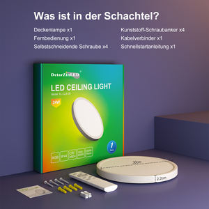 Lámpara de techo LED redonda moderna, luz de techo de cocina para dormitorio superdelgada, luz de techo LED montada en superficie ultrafina - Product Image 2