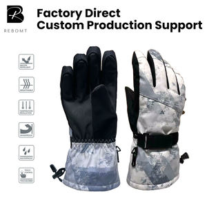 قفازات تزلج مطبوعة مقاومة للماء لجميع الأحوال الجوية بأصابع منفصلة، قابلة للتخصيص حسب الطلب، تعمل باللمس على شاشات الهواتف، مع قبضة من البولي يوريثين على راحة اليد للتزلج على الجليد - Product Image 1