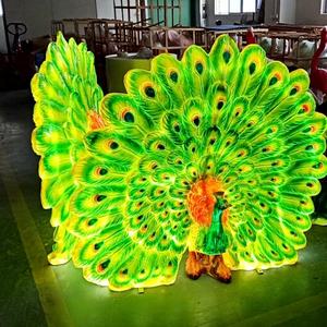 3D Fiberglass Peacock Decorative <b>Light</b> for Creating a Detailed Bird Feature in Gardens Resorts and Holiday Landscapes - Product Image 1