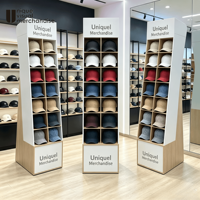 Étagère de présentation en carton ondulé personnalisée, économique, écologique et auto-assemblable pour supermarché, idéale pour le stockage et la présentation de chapeaux