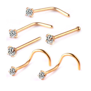 Stainless Steel Zircon Ear Cartilage Studs Black <b>Titanium</b> Nose <b>Rings</b> Prong Setting Heart Shape Gift Jewelry - Product Image 2
