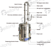 Extractor de Aceites Esenciales de 15L/ 25L/ 33L/ 50L/ 70L, Destilador Casero de Aceites Esenciales de Acero Inoxidable