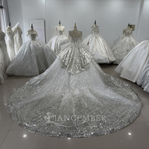 Robe de mariée aux couleurs contrastées, élégante, avec fleurs, perles et dentelle, robe de soirée, modèle Xs169 - Product Image 5