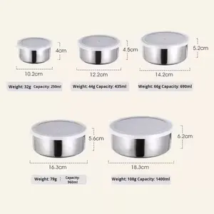 Tupperwar contenitore per Snack minimalista in acciaio inossidabile con Logo personalizzato contenitore per alimenti in metallo - Product Image 3