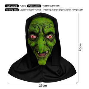 Masque de sorcière effrayant en latex, visage de vieille femme effrayante pour Halloween, maison hantée, escape room, accessoire de costume personnalisé - Product Image 4