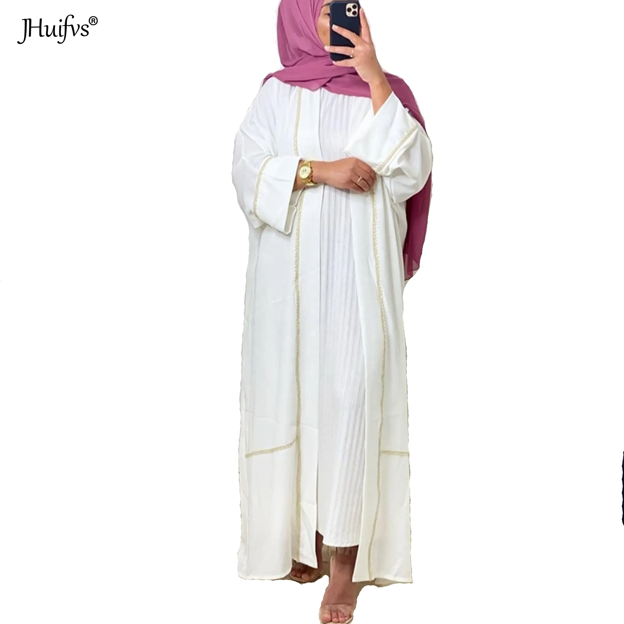 2021 nuovo Arrivo Delle Signore di Modo di Disegno Della Cinghia Apri Cardigan Vestito Abaya Hijab Musulmano Donne Islamiche Lungo Caftano Kimono
