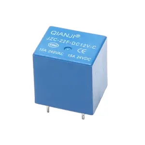 QIANJI 24V JZC-22F(21F) PCB relays 12V for industrial relay 5 pins 10a 15a pcb relay