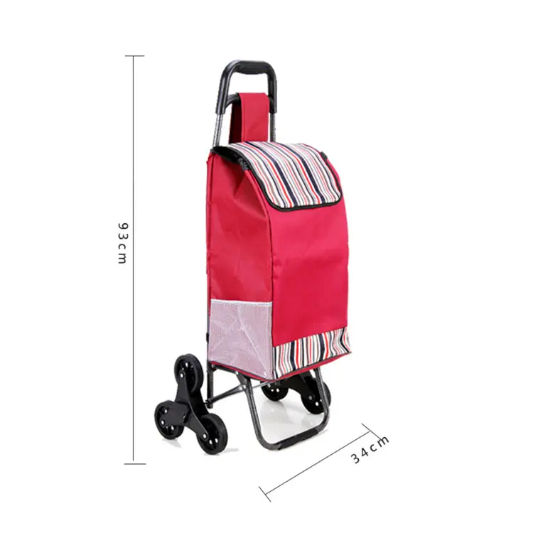 Folding Portable Shopping Bags High Capacity Shopping Food Organizer Trolley Bag