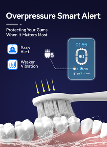 Cepillo de Dientes Sónico Recargable por USB SEAGO SG-2778 Premium con Pantalla LCD Inteligente, Sensor de Presión Excesiva, 6 Idiomas y 9 Modos - Product Image 3