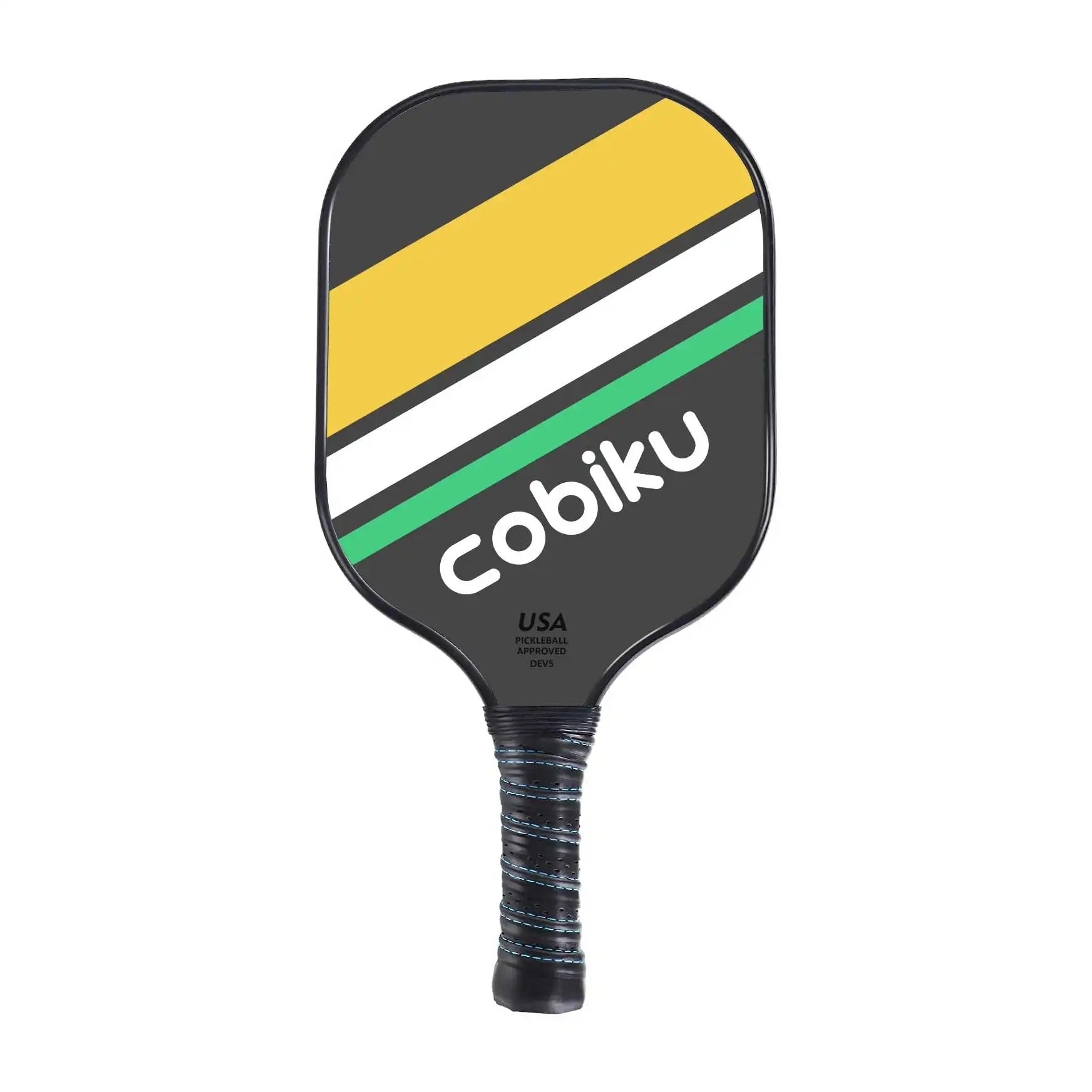 Cobiku Pickleball चप्पू-V5 स्पिन के लिए ग्रेफाइट कार्बन फाइबर चेहरा, हल्के चप्पू, Ergonomic तकिया आराम के साथ पकड़