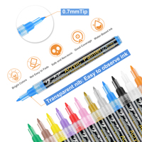 Stylos acryliques personnalisés en gros, marqueurs acryliques à pointe extra fine de 12 couleurs, marqueurs acryliques pour peintres |   Artisanat unique