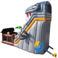 Toboggan gonflable dinosaure jurassique T Rex, trampoline commercial, toboggan sec combiné, château gonflable, toboggans gonflables 3D pour les fêtes