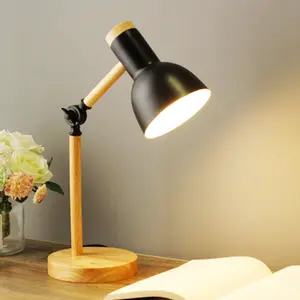 Mini di alta qualità creativa nordico in legno di arte in ferro a LED pieghevole semplice lampada da tavolo per la lettura di protezione degli occhi lampada da tavolo - Product Image 1