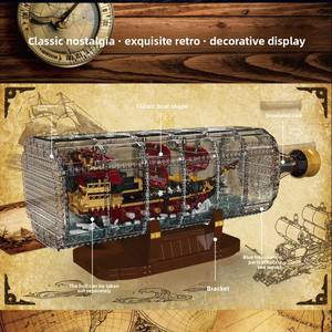 10065 Blocs de construction en plastique Bouteille <span class=keywords><strong>à</strong></span> message Perle Noire <span class=keywords><strong>Avengers</strong></span> Bateau <span class=keywords><strong>à</strong></span> voile rétro Ornement Jouet de construction en ABS - Product Image 4