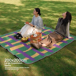 <span class=keywords><strong>Tapis</strong></span> de pique-nique ultrasonique épaissi, pliable, imperméable, pour le camping en plein air, la plage, avec support en aluminium - Product Image 2