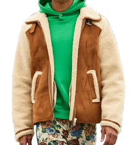 custom outdoor over size cotton&wool polar fleece match color down coat jacket winter men