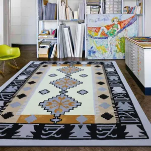防滑黑色和白色廉价蓝色柔软羊毛手工复古大型摩洛哥地毯