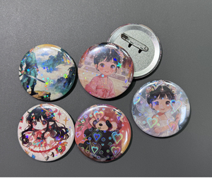 Spilla rotonda personalizzata in metallo da 38mm, 50mm, 58mm, 75mm, con logo stampato, regalo promozionale, spilla in latta vuota - Product Image 3