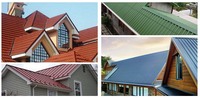 Tôle de fer monocouche au design moderne, tôle de toiture en acier galvanisé coloré, tuiles de toiture galvanisées isolées