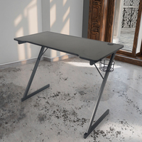 Échantillon gratuit de bureau d'ordinateur portable blanc en forme de Z ensemble de dessus de jeu pliable pour la maison café Internet bureau d'ordinateur mural