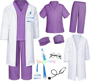 Costume de médecin pour garçons filles infirmière Scrubs tenue de médecin chirurgical avec blouse de laboratoire sac de transport stéthoscope pour jour de carrière Cosplay - Product Image 6