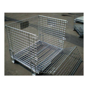 Cages de stockage pliables en métal grillagé <span class=keywords><strong>Cage</strong></span> de stockage de conteneurs en métal roulants pliables - Product Image 4