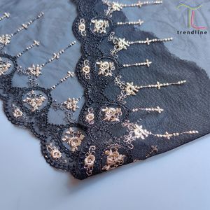 Bordes de encaje de Cruz eclesiástica litúrgica de Oro Negro misterioso para el mejor <span class=keywords><strong>Domingo</strong></span> - Product Image 3