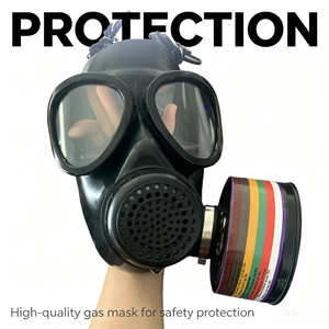 <span class=keywords><strong>Masque</strong></span> à gaz polyvalent avec filtre 40 mm - Respirateur facial complet à interface universelle pour usines chimiques, laboratoires et projets de bricolage - Product Image 1