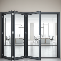 Porte coulissante pliante transparente moderne, étanche, pour cuisine, salon, chambre, salle de bain, entrée, hôtel, centre commercial, extérieur
