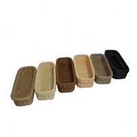 Multifunctionele handgeweven ecologische PP rotan bestekmand voor vork mes, wasbaar, kleine maat voor restaurant catering