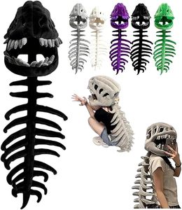 Cubrecabeza De Esqueleto De Dinosaurio Para Disfraces | Complemento De Huesos De 116 Cm Para Halloween Y Cosplay | Unisex Para Niños Y Adultos | Fiesta De Máscaras Y Carnaval
