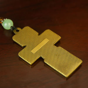 ビザンチン様式正教会ロザリオブロンズ製イエス十字架ペンダントネックレス手作り祈りの数珠カトリックギフト - Product Image 3