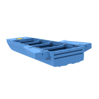 Bateau Pliant Modulaire Léger en PE pour Transport sur Toit de Voiture, Épaissi et Renforcé, Écologique et Recyclable, Grand Espace de Rangement pour Voyages de Pêche