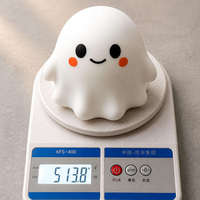 Nouveau jouet moelleux géant en TPR en forme de fantôme d'Halloween avec boîte transparente individuelle, jouet à presser blanc doux pour enfants, cadeaux fantaisie