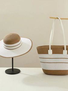 Casual Fashion Large Capacity Beach Vacation Bag Beach <b>Hat</b> Summer Straw <b>Hat</b> - Product Image 6