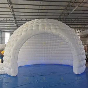 Hete Verkoop Oxford Doek Witte Opblaasbare Koepel Tent Met Led Licht Opblaasbare Iglo Camping Tent Voor Reclame Bruiloft