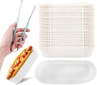 Bac à papier jetable personnalisé pour expédition de qualité alimentaire avec doublure pour hot-dogs en gros