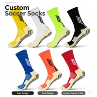 Chaussettes de football en spandex personnalisées avec sublimation, antidérapantes, antibactériennes, respirantes, sportives, de haute qualité