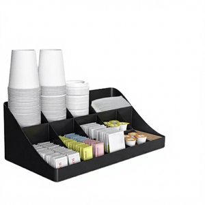 7 Compartment Coffee Condiment, Cups, Lids, Sugars, Stirrers,Storage Organizer - Product Image 1