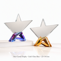Trofeo de Cristal de Primera Calidad, Diseño Personalizado, Tallado a Mano en Forma de Pentagrama, Creativo, para Premios Anuales de Empresa