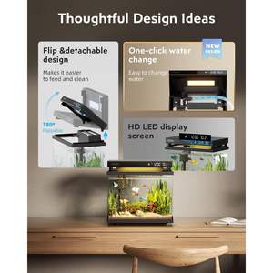 Modern Eco-Friendly Self-Cleaning Temperature Box Rectangle Shape Energy Saving <b>Glass</b> Design for Living Aquariums Accessories - Product Image 4